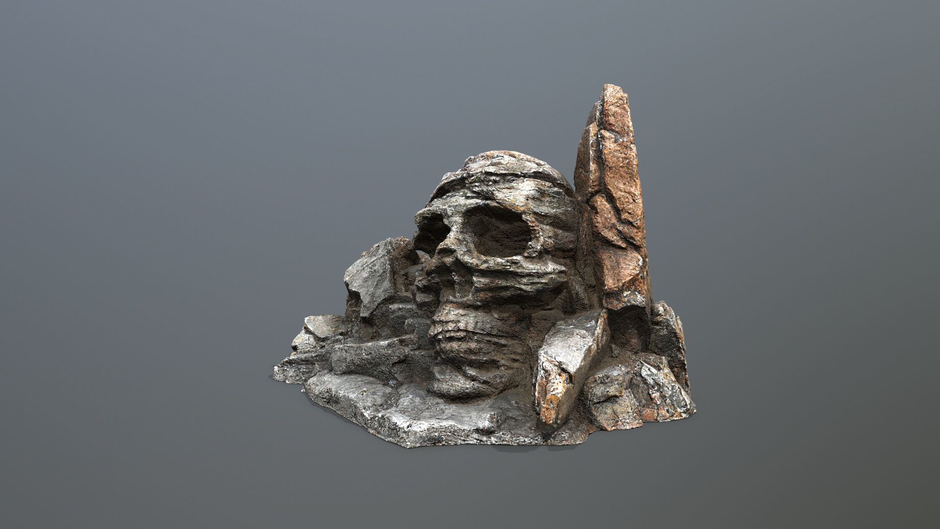 Skull Rock Low-poly 3D model_3