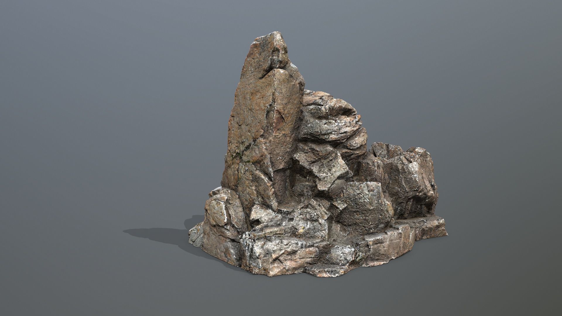 Skull Rock Low-poly 3D model_6