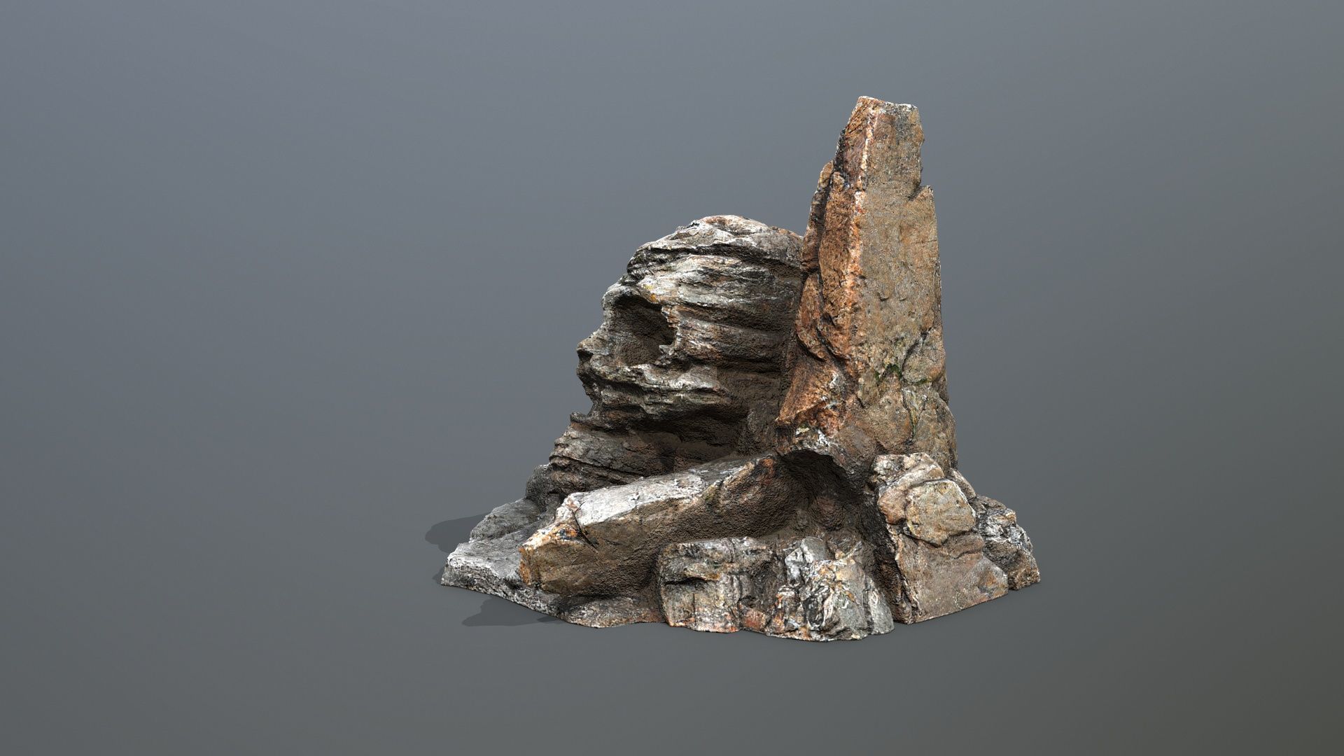 Skull Rock Low-poly 3D model_4
