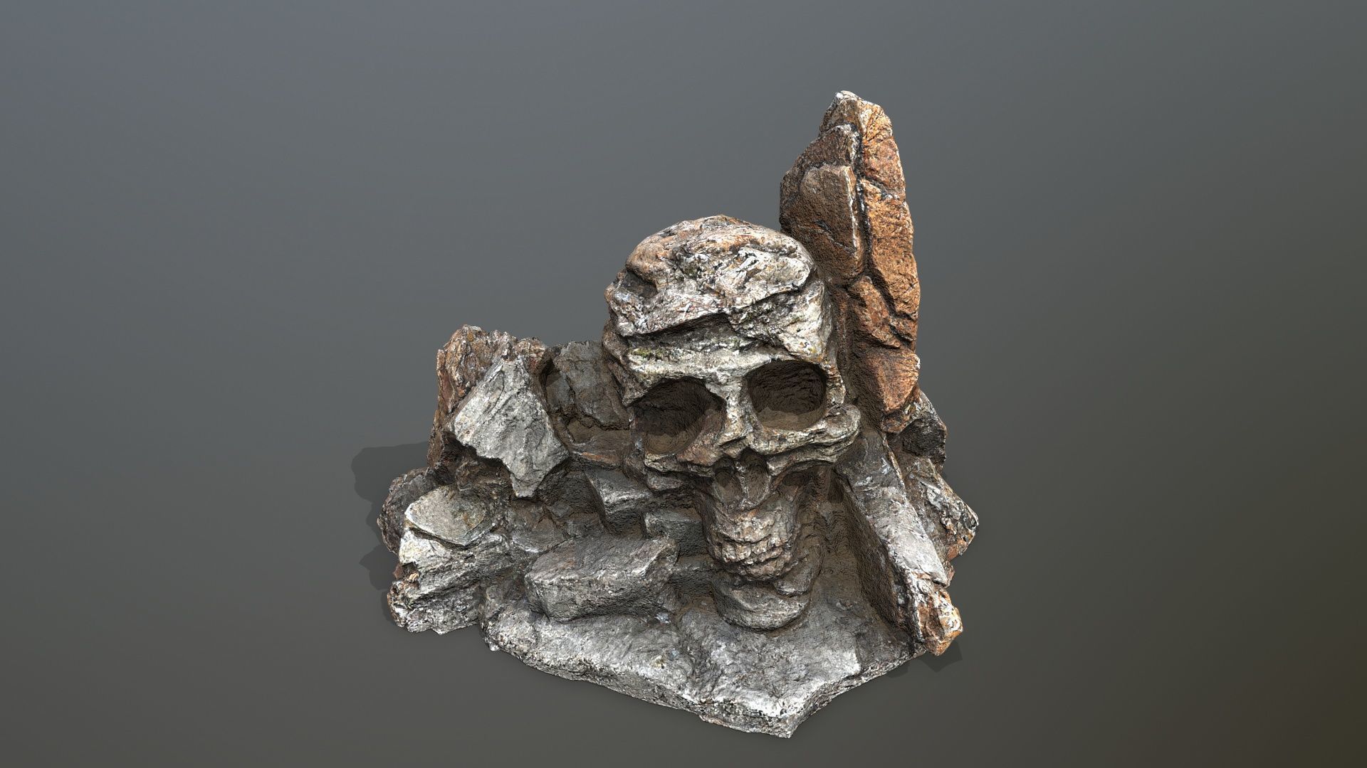 Skull Rock Low-poly 3D model_12