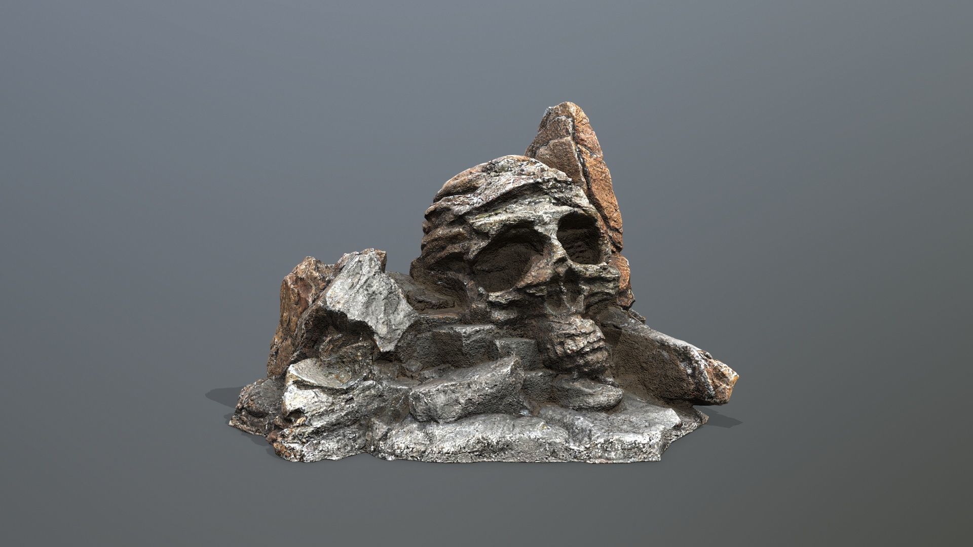 Skull Rock Low-poly 3D model_10