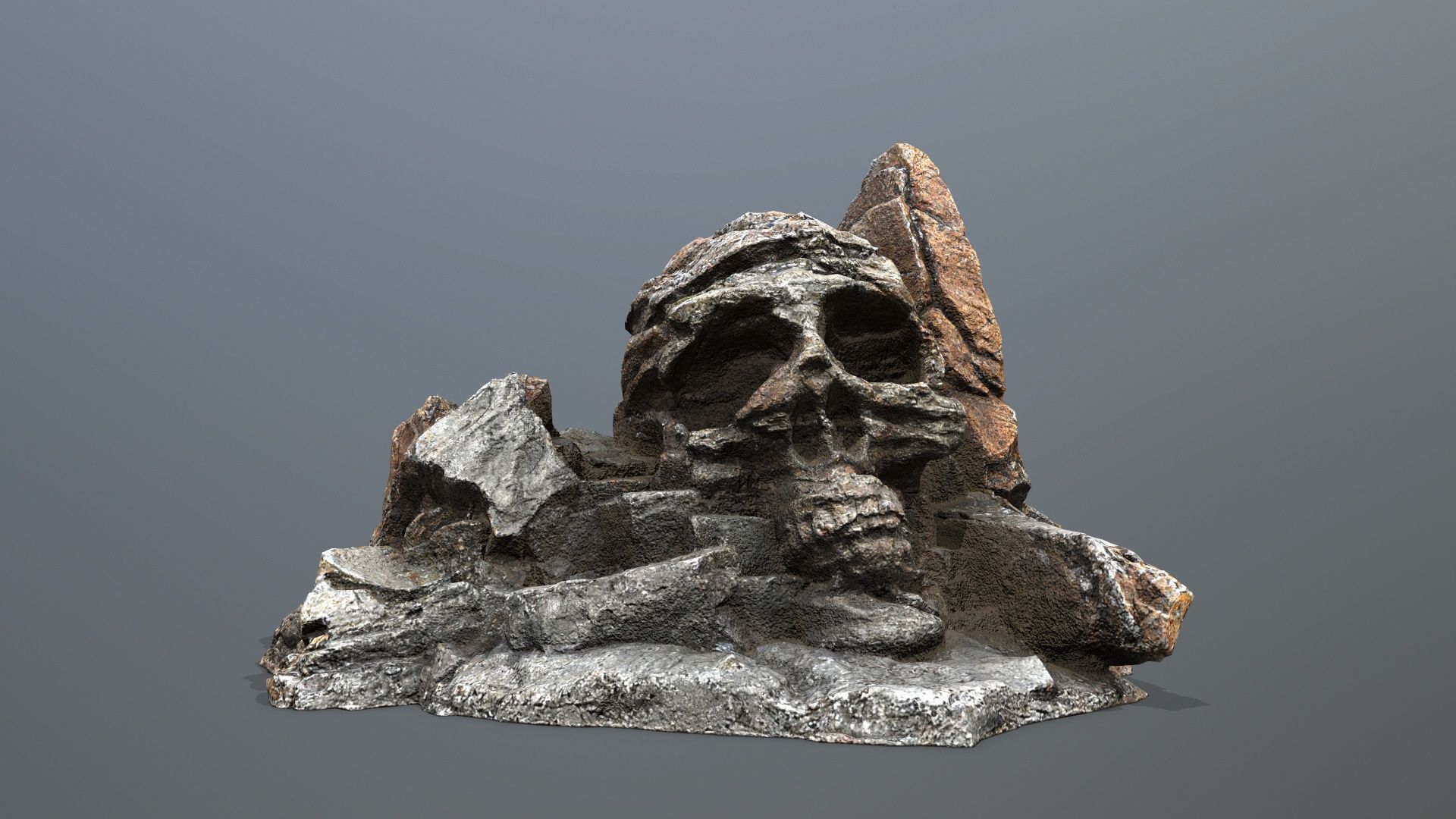 Skull Rock Low-poly 3D model_1
