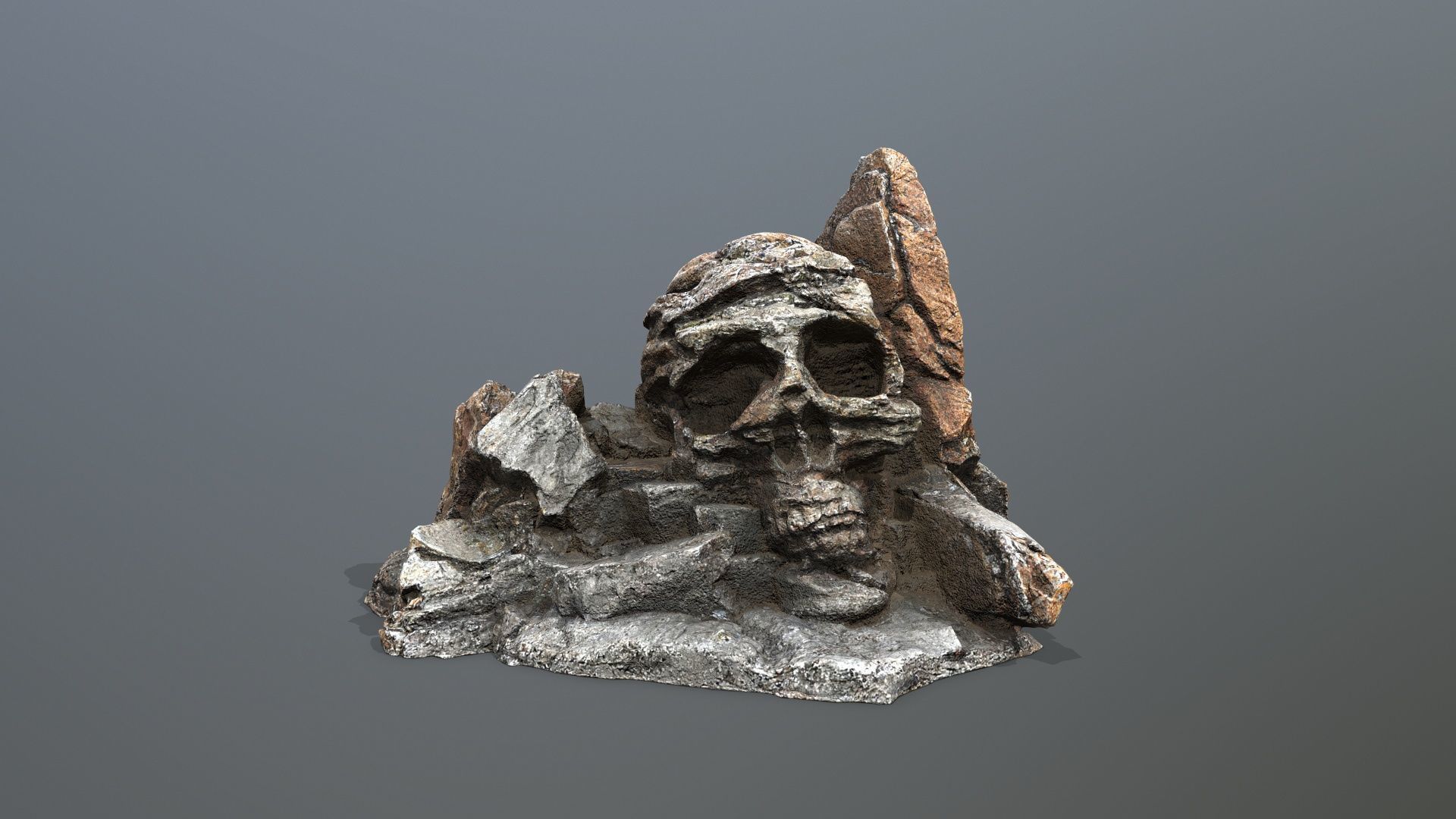 Skull Rock Low-poly 3D model_2