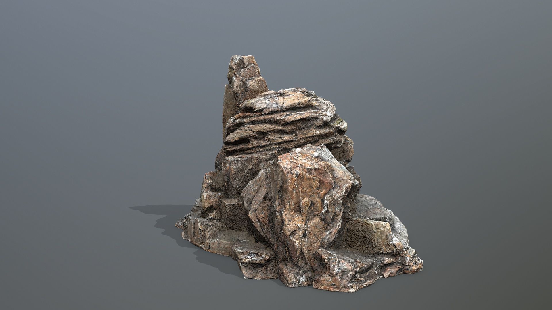 Skull Rock Low-poly 3D model_8