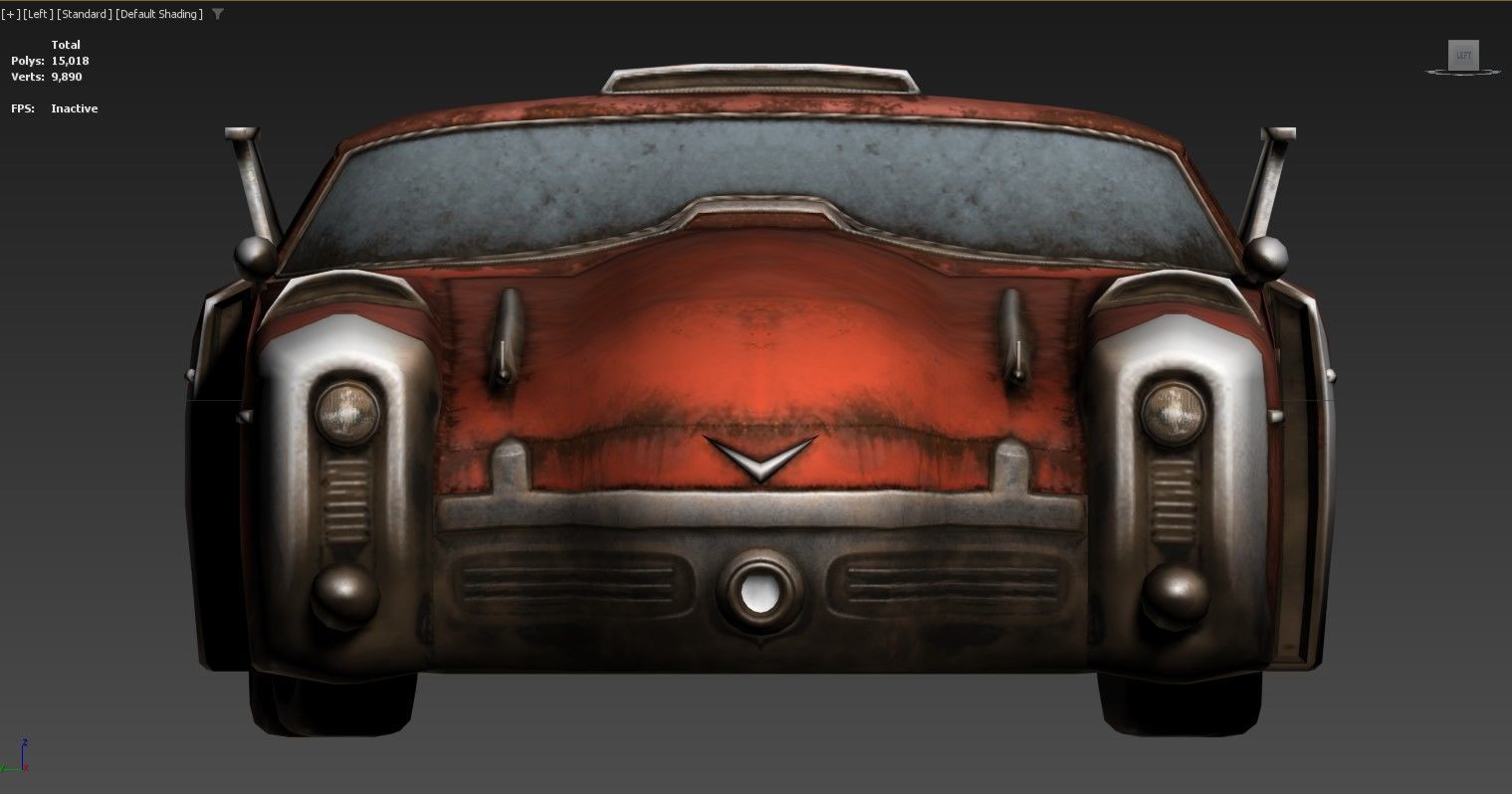 3D model of a futuristic retro-styled car Low-poly 3D model_3