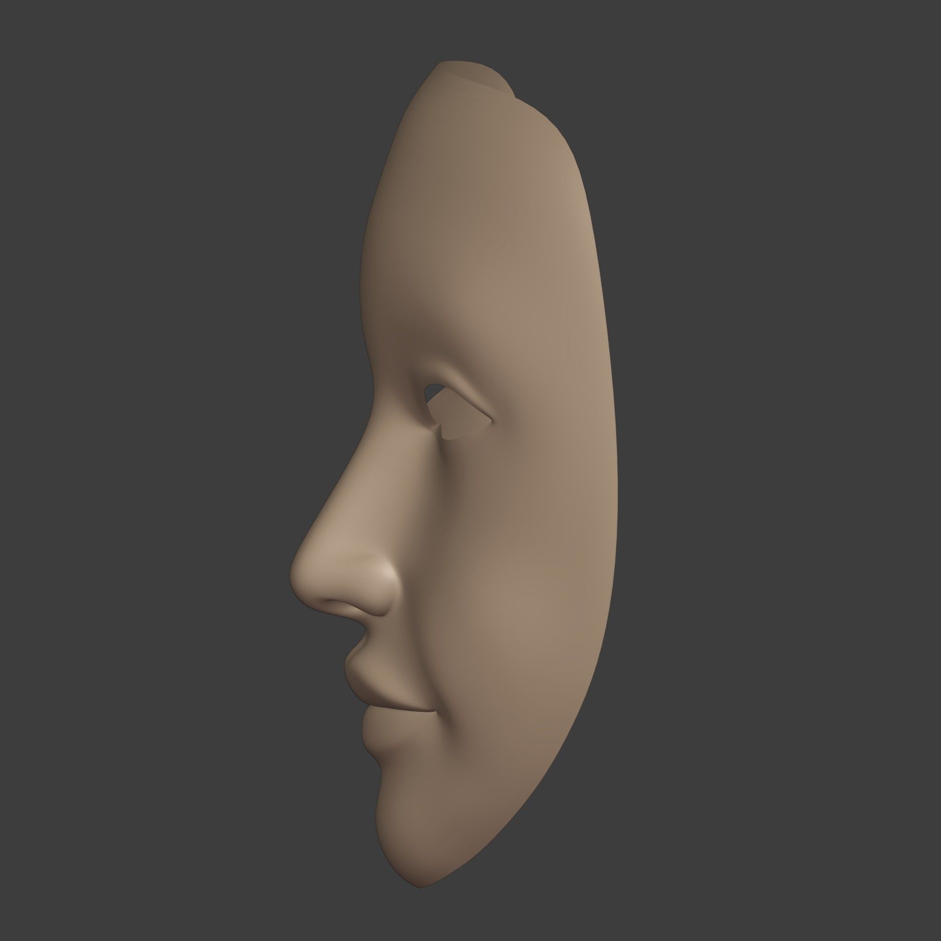 Theater Woman Mask with Neutral Expressions V3 Low-poly 3D model_6