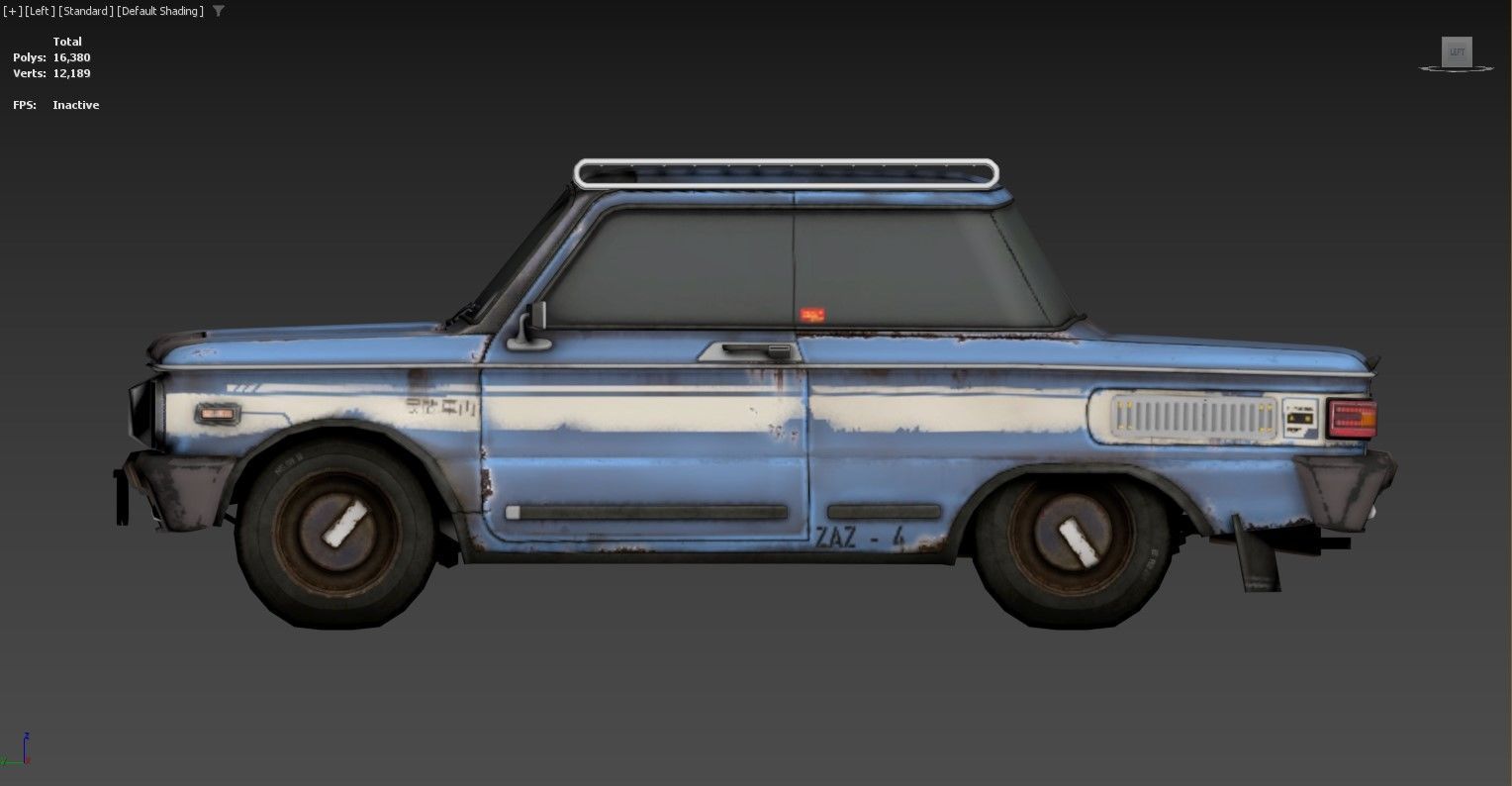 3D model of a car with a roof rack Low-poly 3D model_3