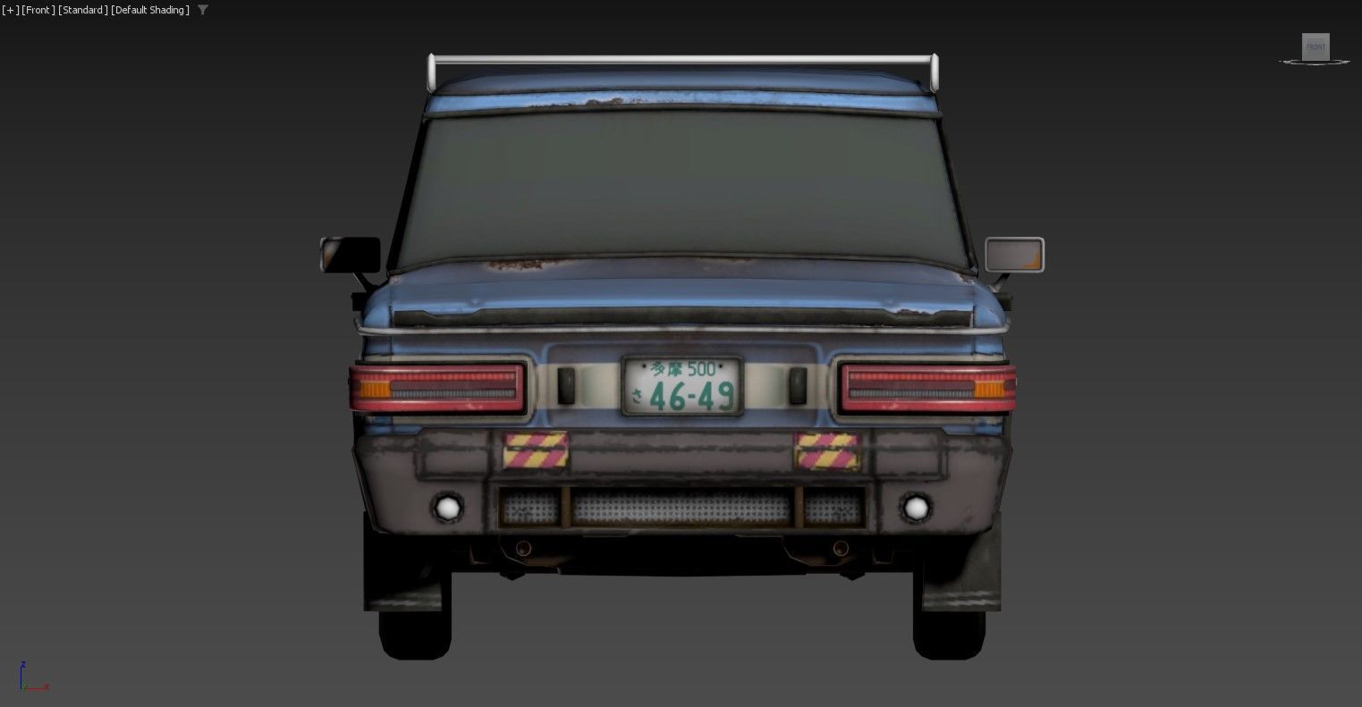 3D model of a car with a roof rack Low-poly 3D model_2