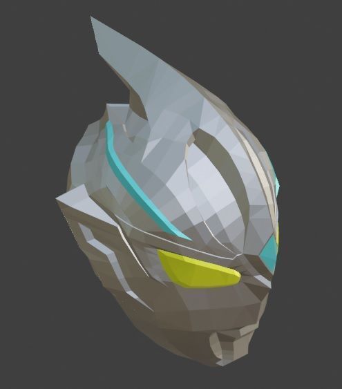 Ultraman Arc Helm Pepakura Foam Unfold 3D model_1