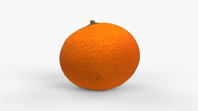Photorealistic 3D scan of mandarin Low-poly 3D model 3