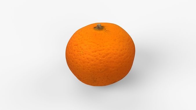 Photorealistic 3D scan of mandarin Low-poly 3D model 2