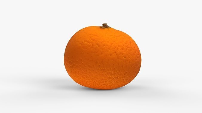 Photorealistic 3D scan of mandarin Low-poly 3D model 6
