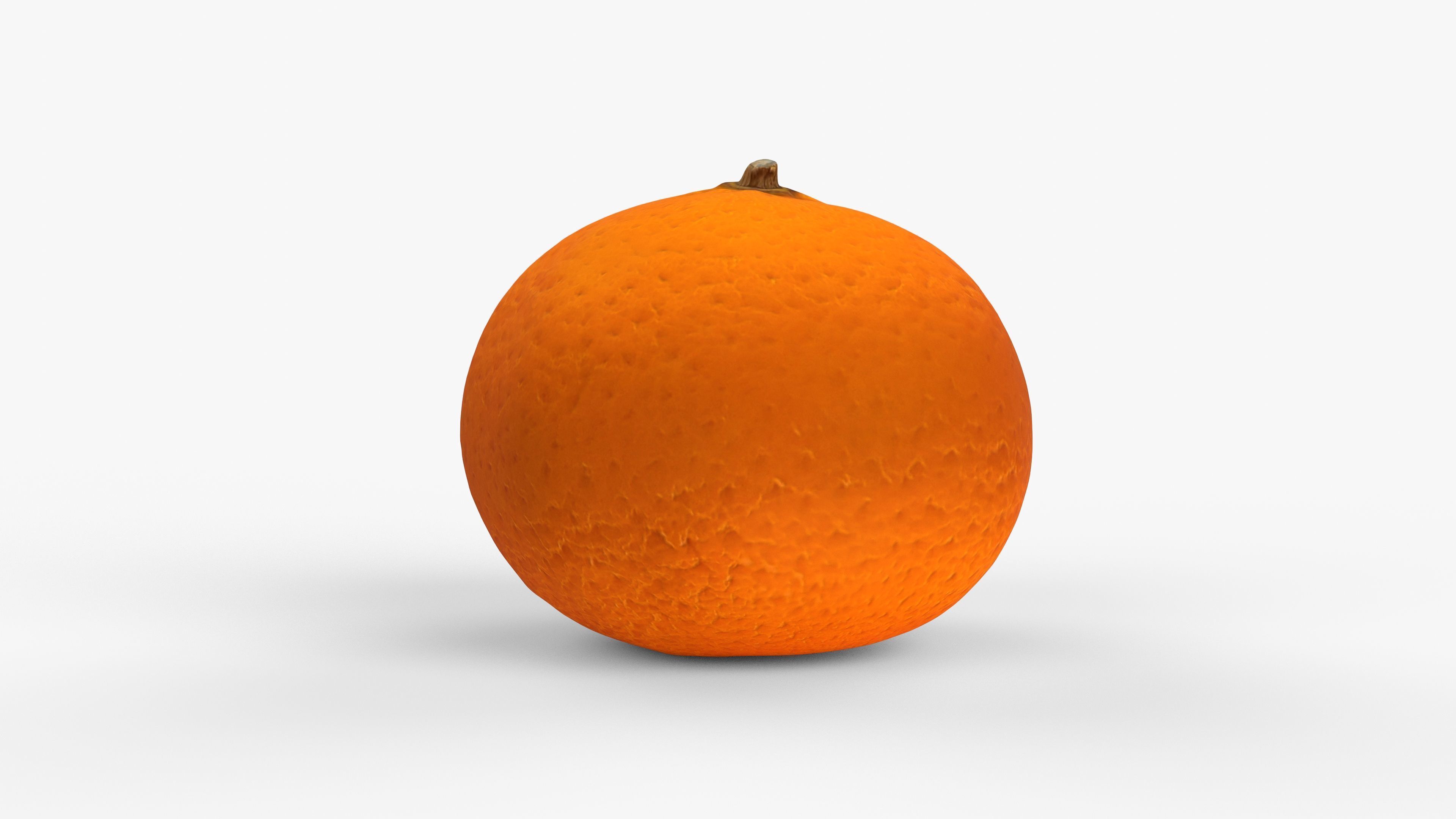 Photorealistic 3D scan of mandarin Low-poly 3D model_6