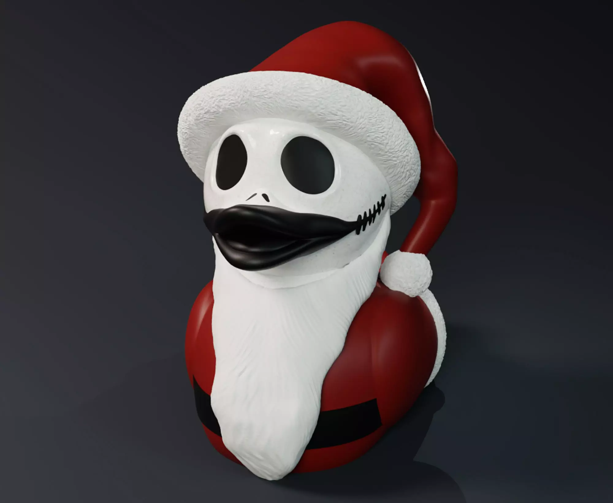 Cute Santa Jack Skellington Rubber Duck 3D print model_0