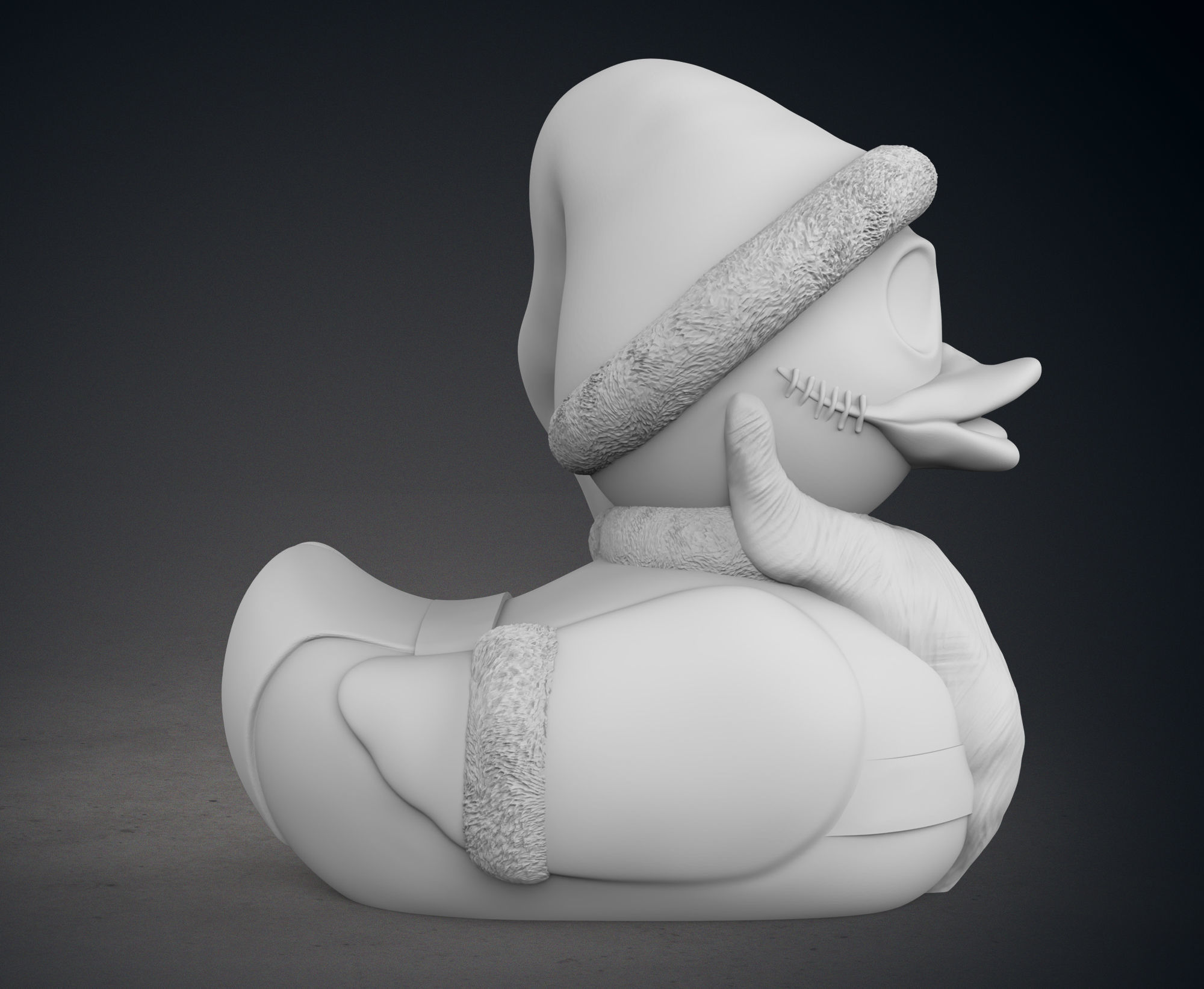 Cute Santa Jack Skellington Rubber Duck 3D print model_8