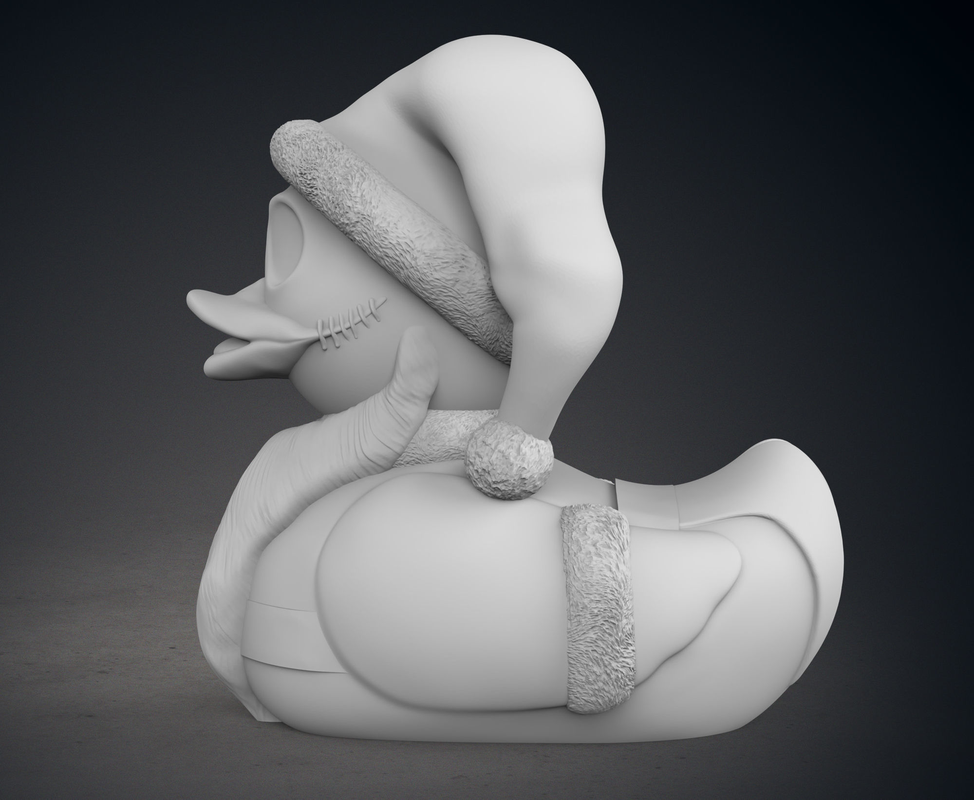 Cute Santa Jack Skellington Rubber Duck 3D print model_4