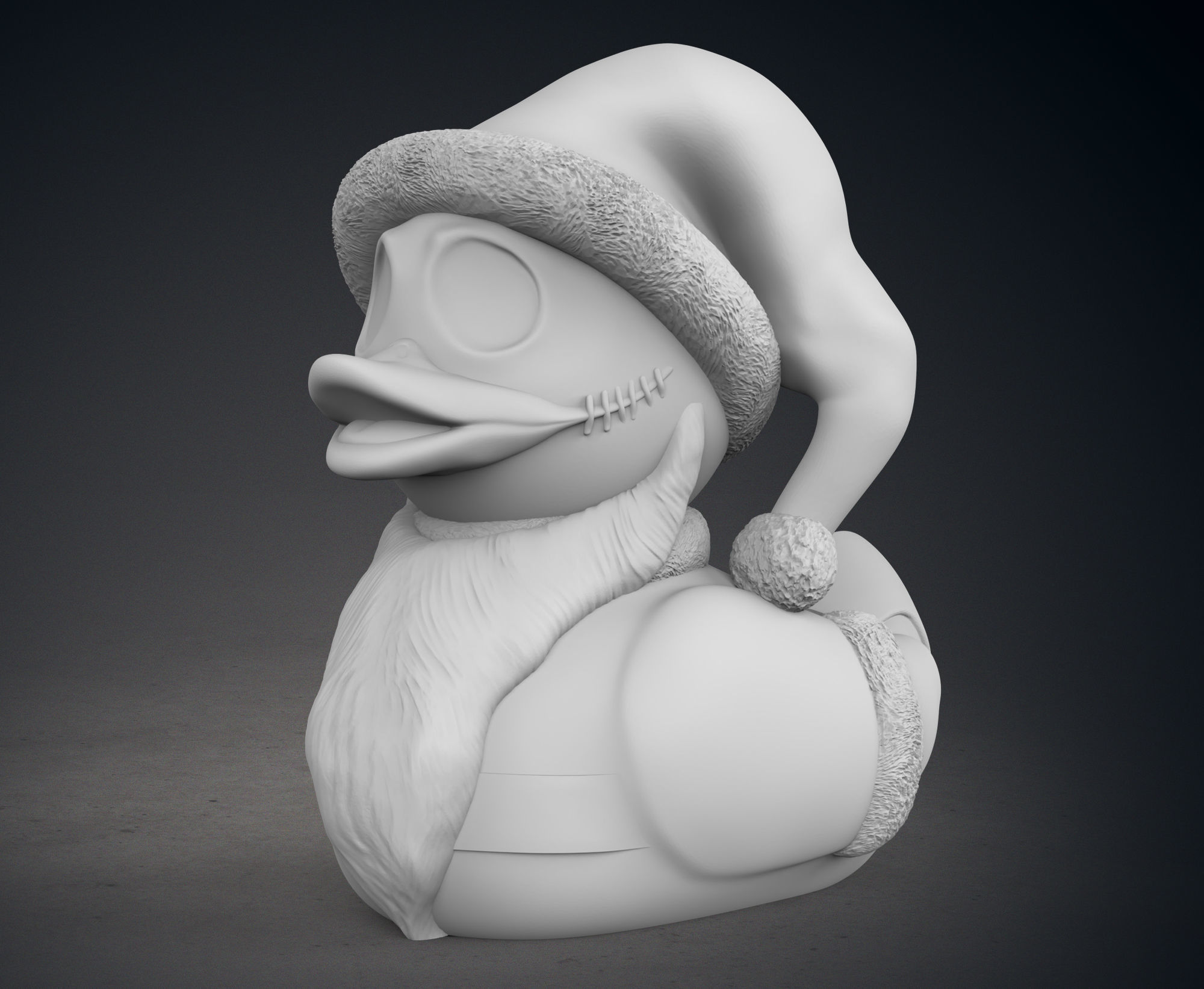 Cute Santa Jack Skellington Rubber Duck 3D print model_3