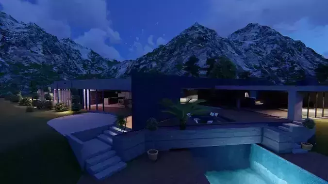 Casa Scene- Beach villa-modern house 3D model