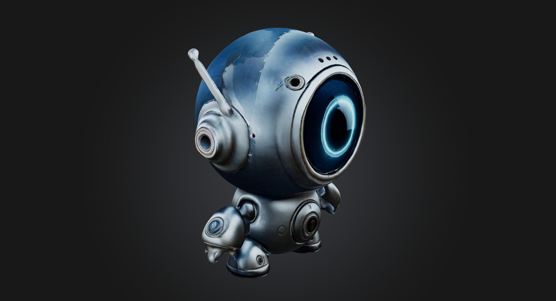 Cyclops Robo Cyborg  Low-poly 3D model_3