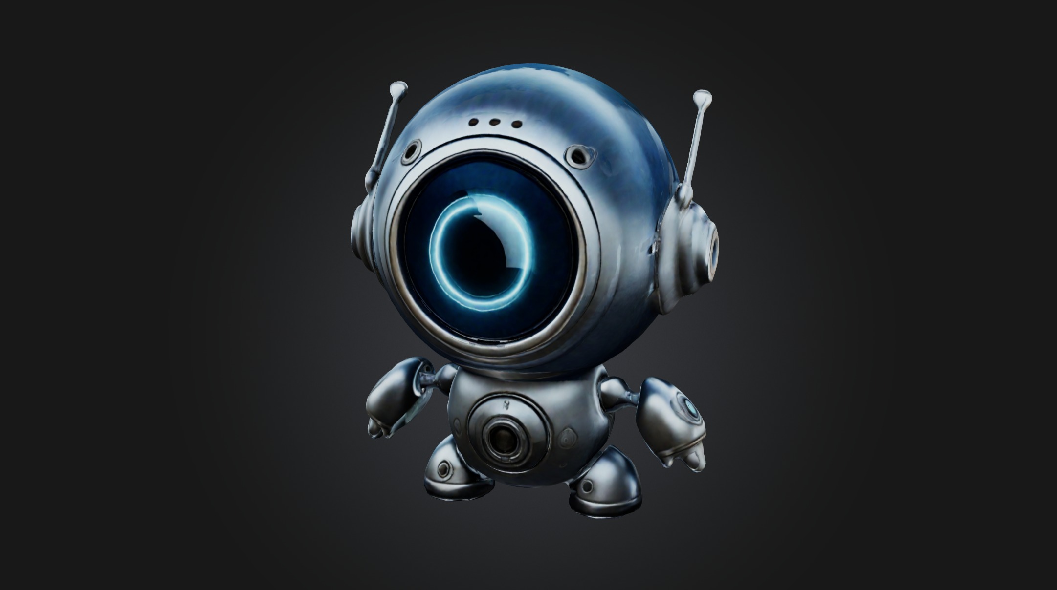 Cyclops Robo Cyborg  Low-poly 3D model_2