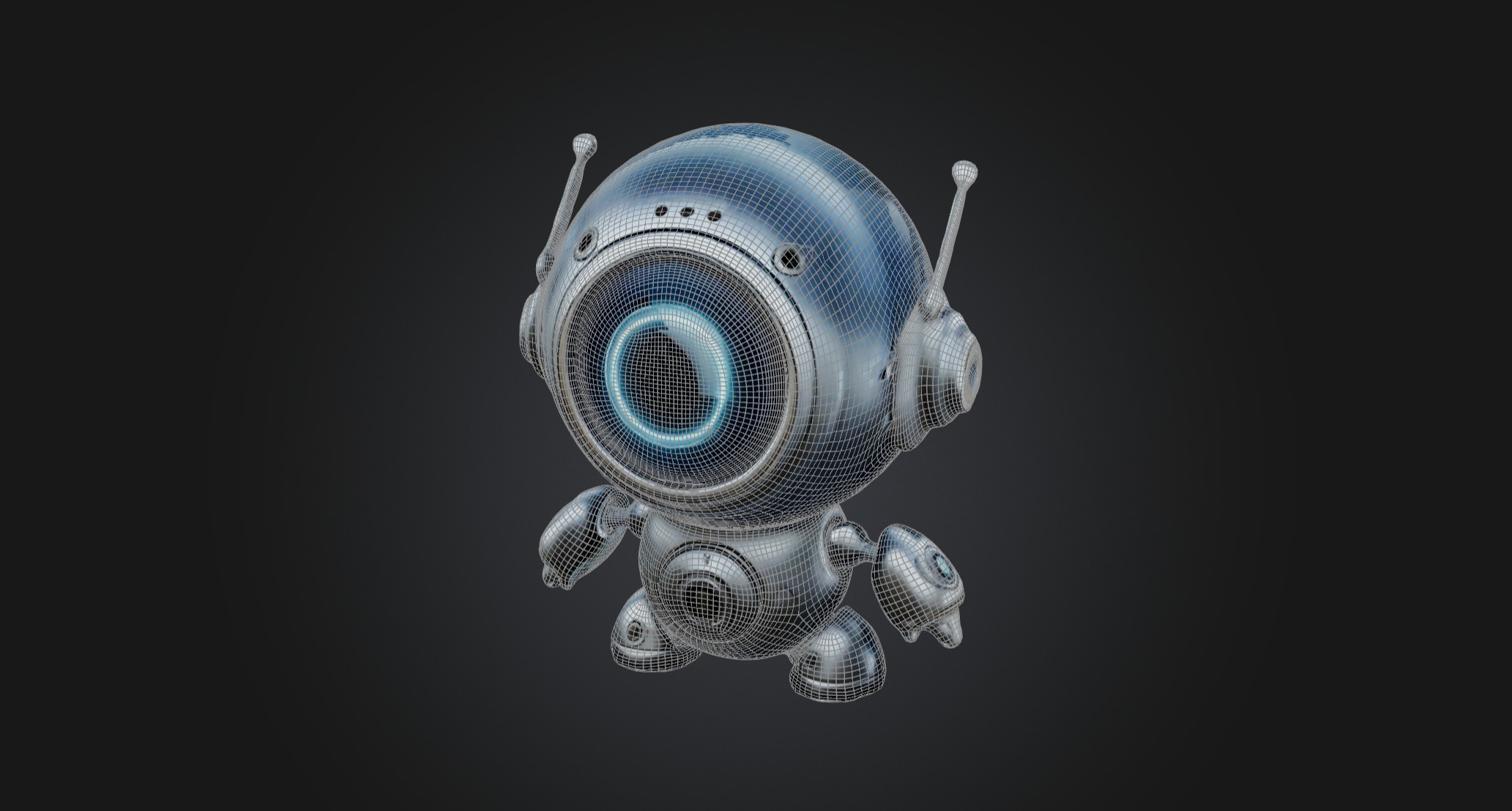 Cyclops Robo Cyborg  Low-poly 3D model_5