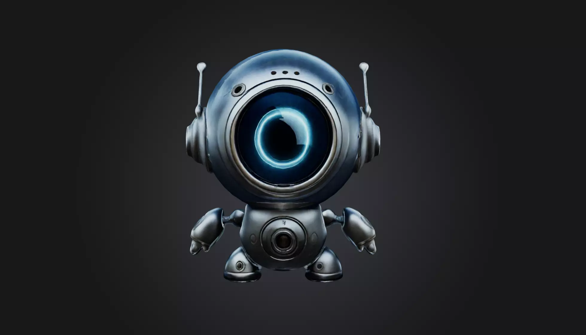 Cyclops Robo Cyborg  Low-poly 3D model_0