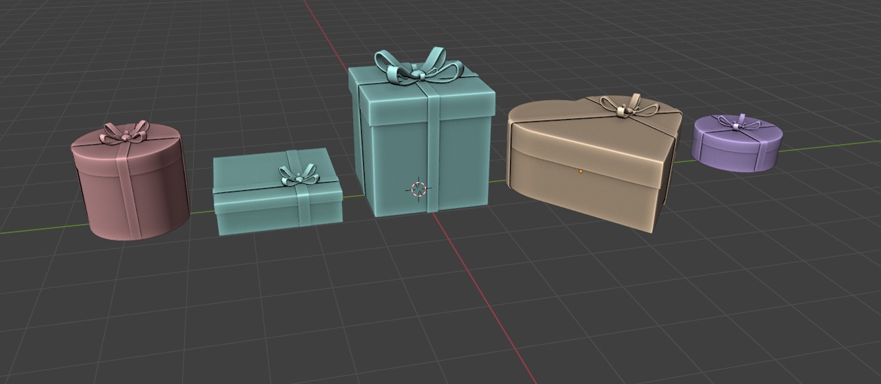 5 Gift Box Set 3D Model 3D print model_3