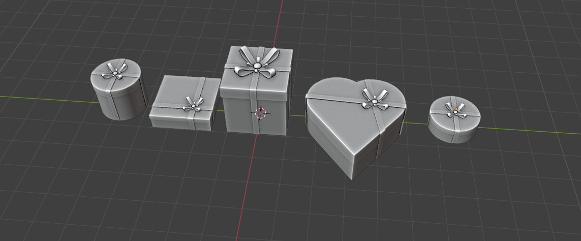 5 Gift Box Set 3D Model 3D print model_10