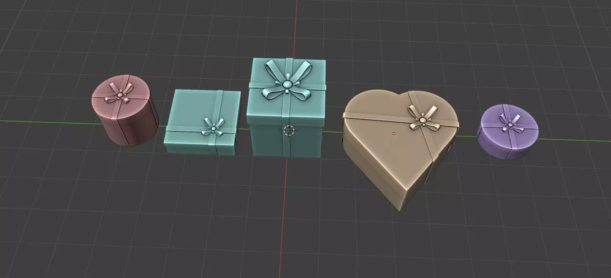 5 Gift Box Set 3D Model 3D print model_0