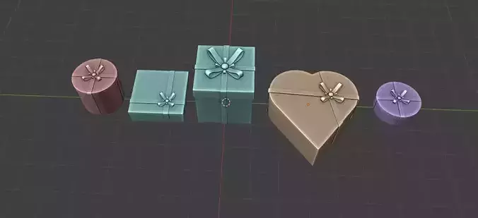 5 Gift Box Set 3D Model 3D print model