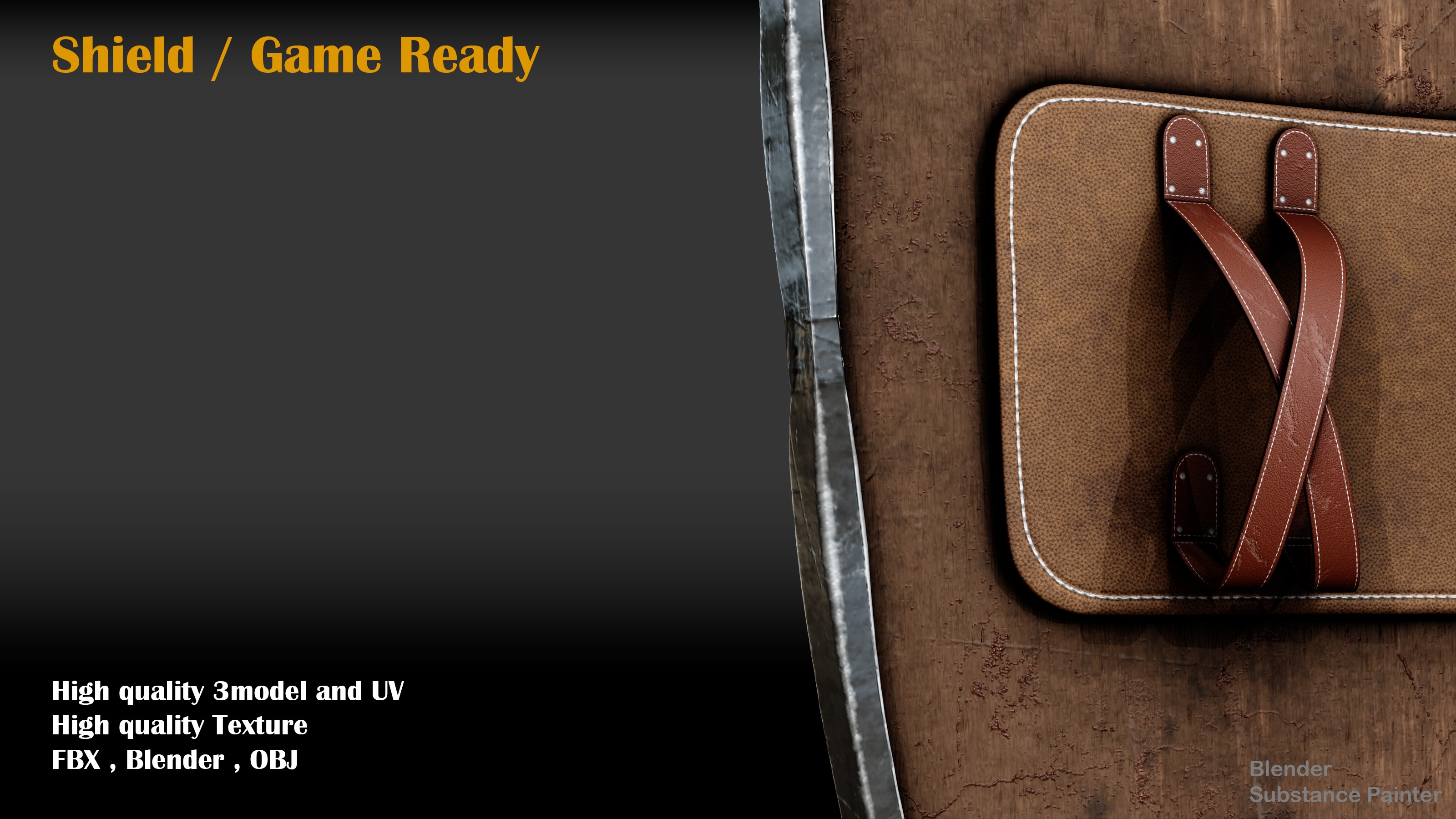 shield Low-poly 3D model_5