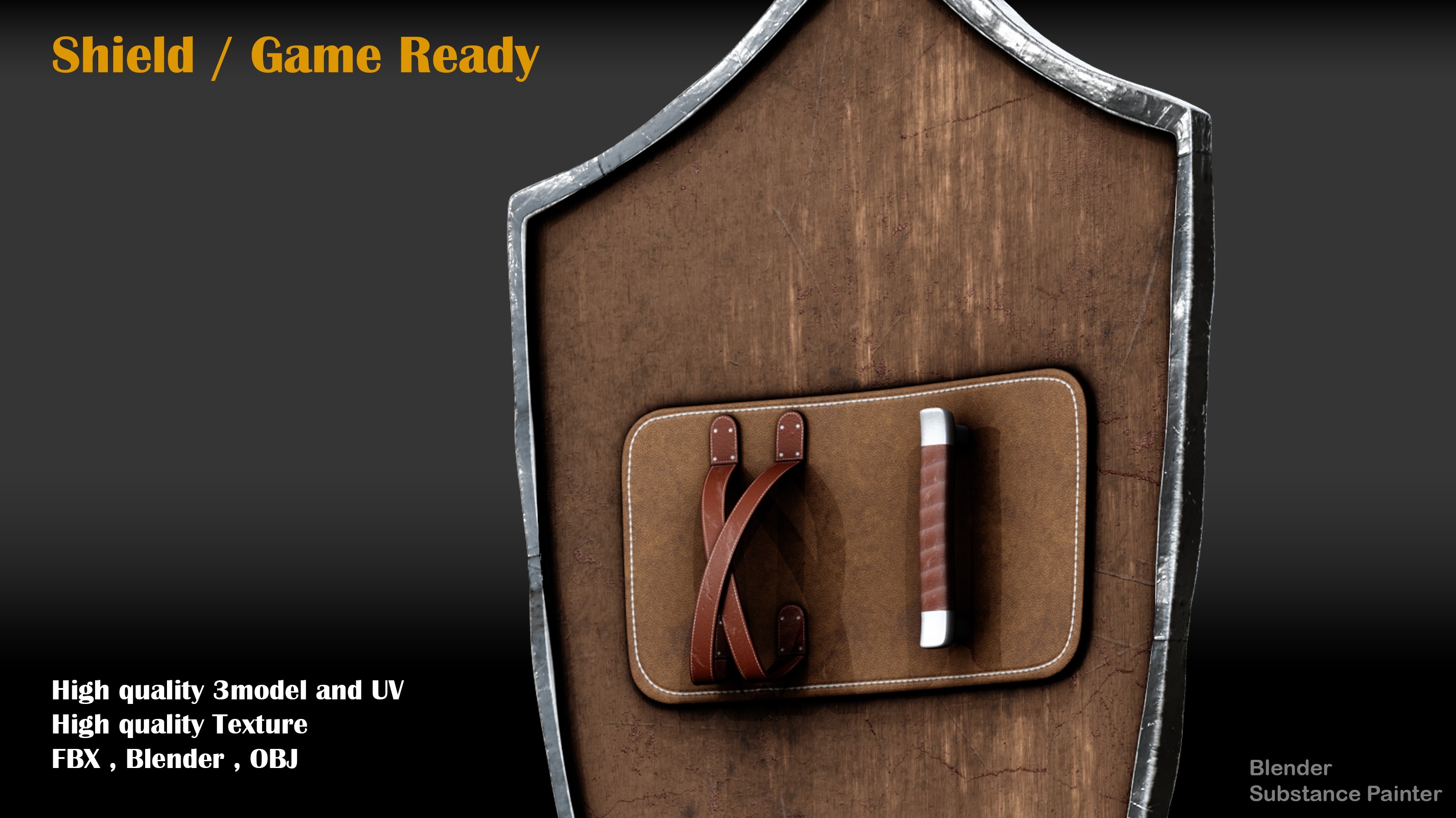 shield Low-poly 3D model_4