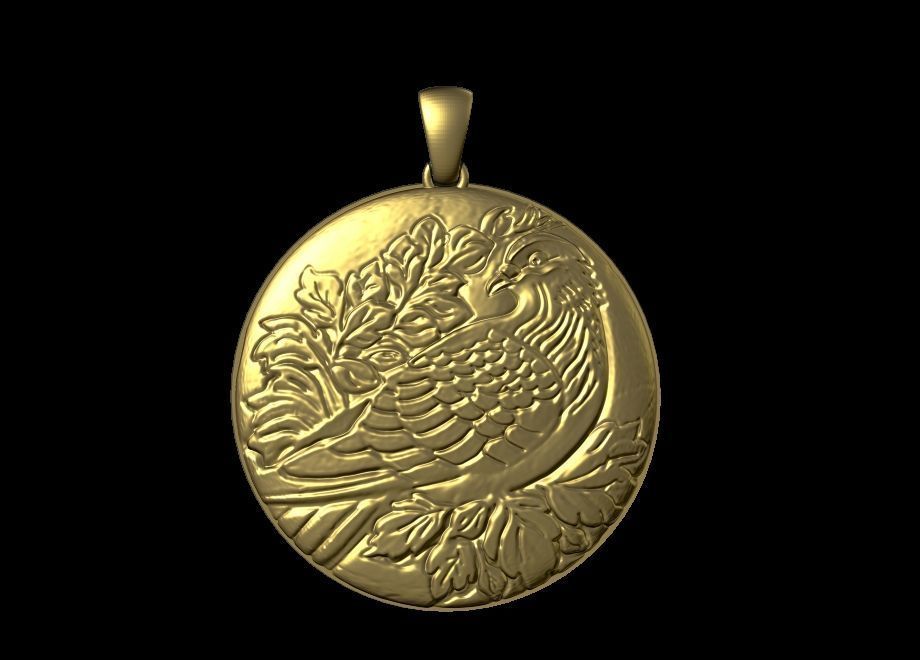 Pigeon Pendant 3D print model_1