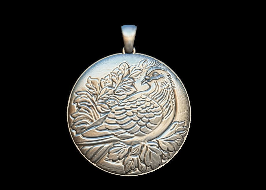 Pigeon Pendant 3D print model_4