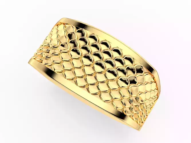 Art Deco Textured Ring 1 3D print model