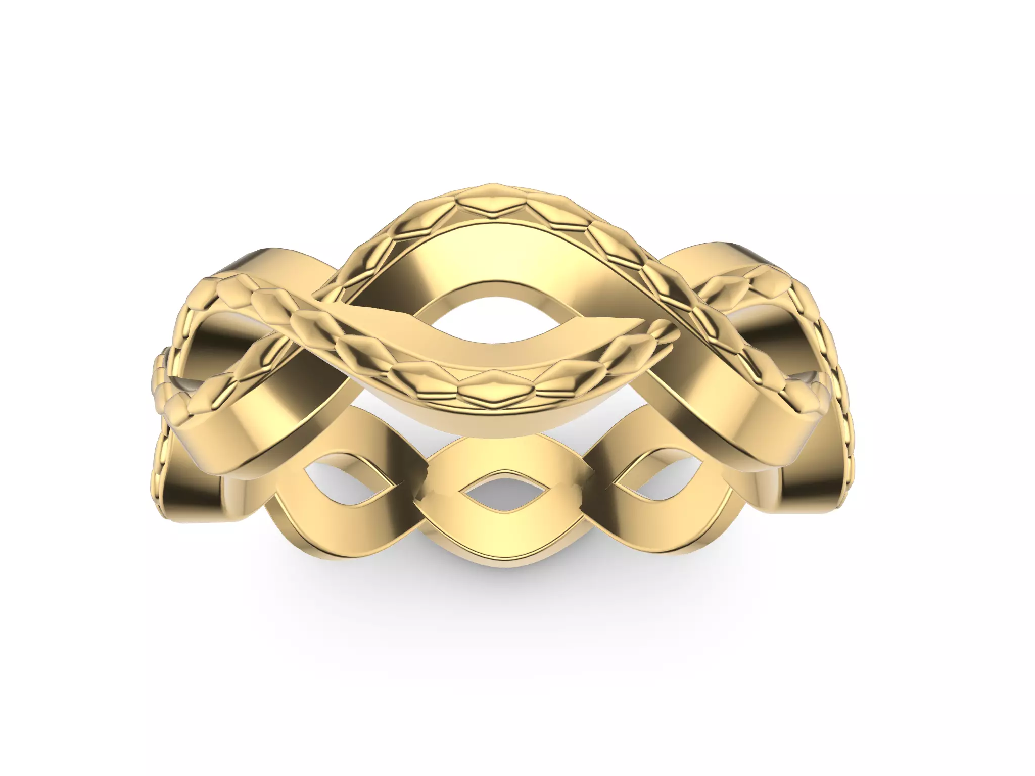 Textured Wavy Ring 3D print model_0