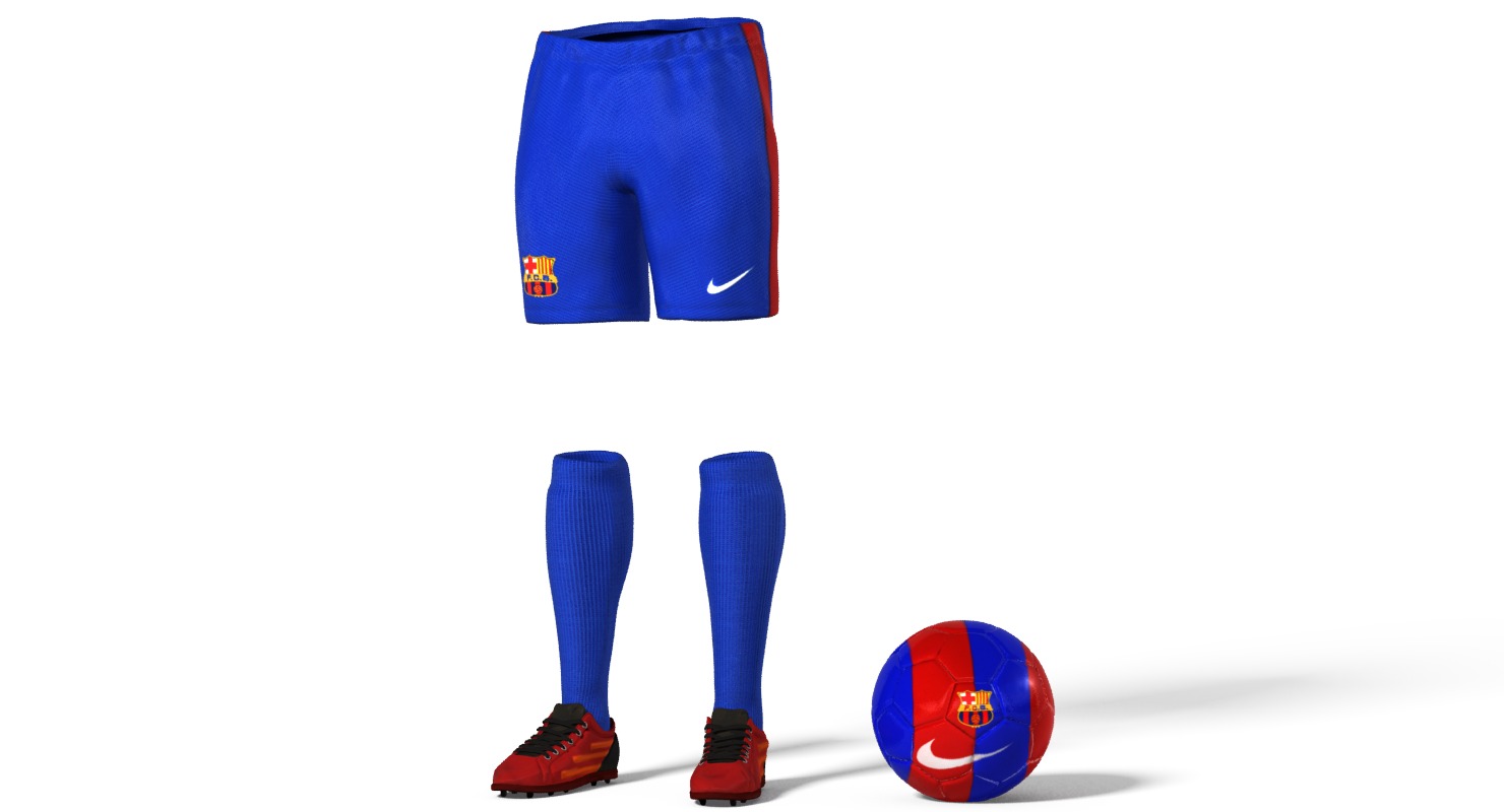 European Fotball Player Clothes Low-poly 3D model_3