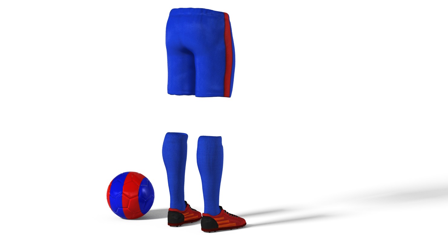 European Fotball Player Clothes Low-poly 3D model_4