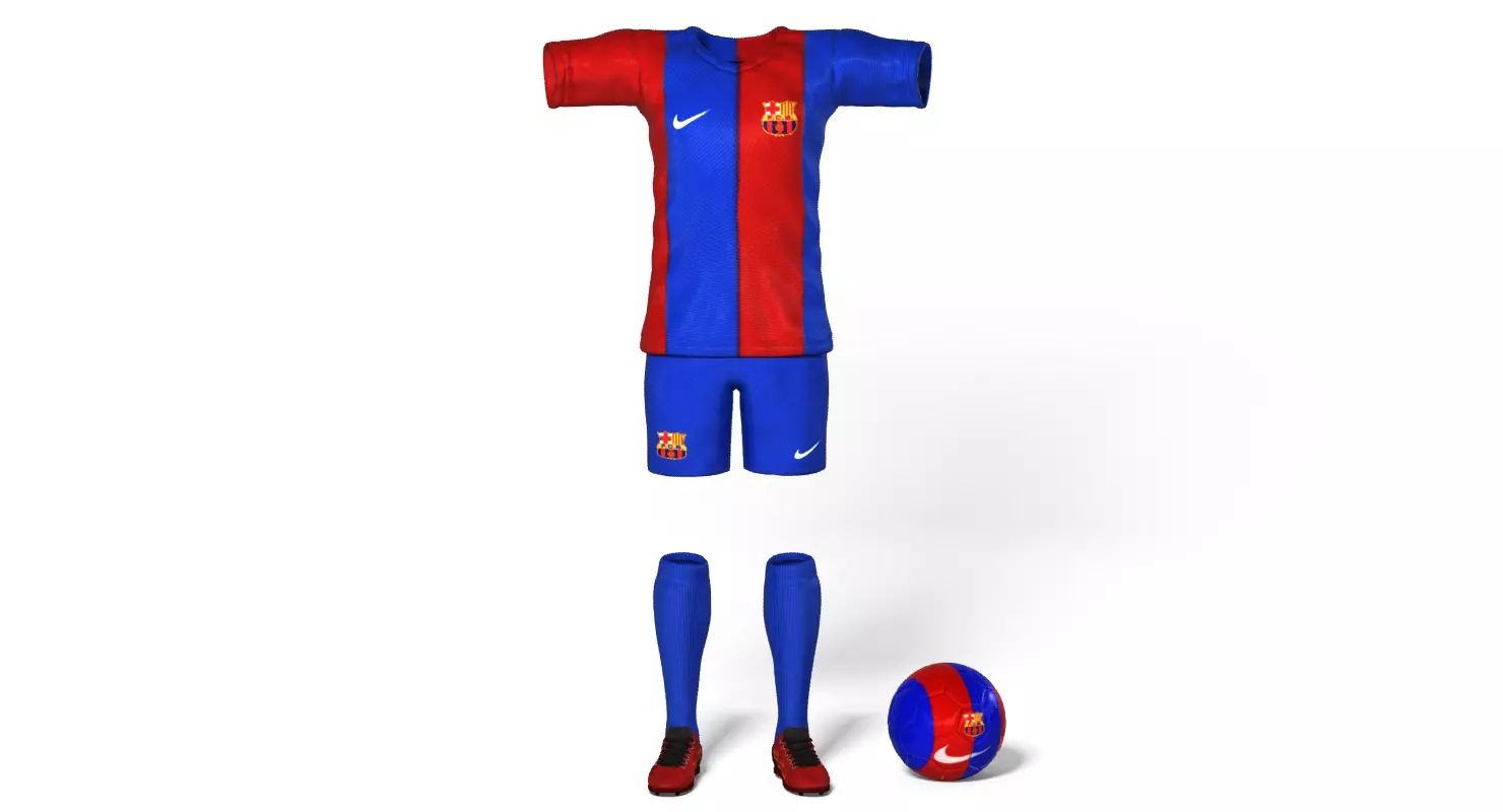 European Fotball Player Clothes Low-poly 3D model_0