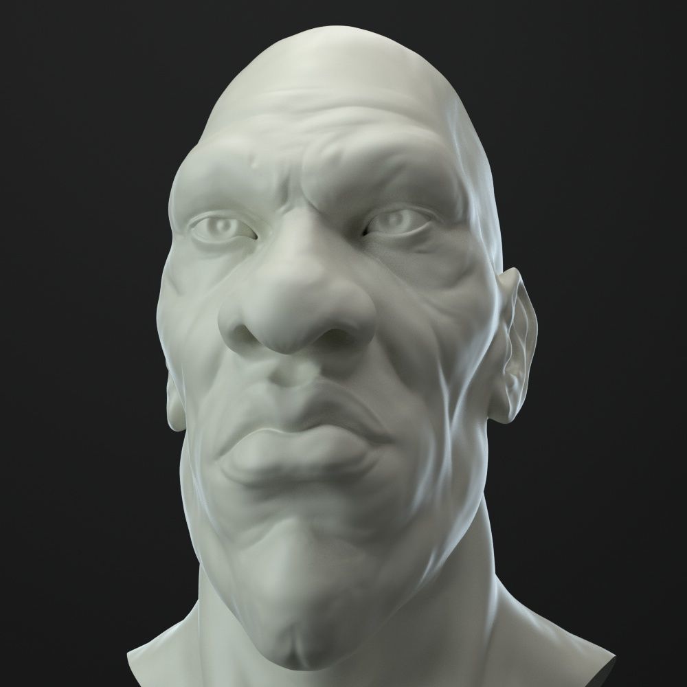 Male Head Character 3D model_1
