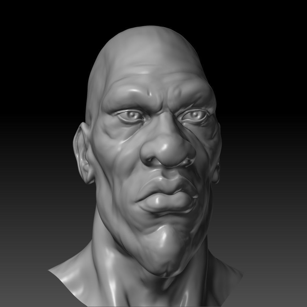 Male Head Character 3D model_6