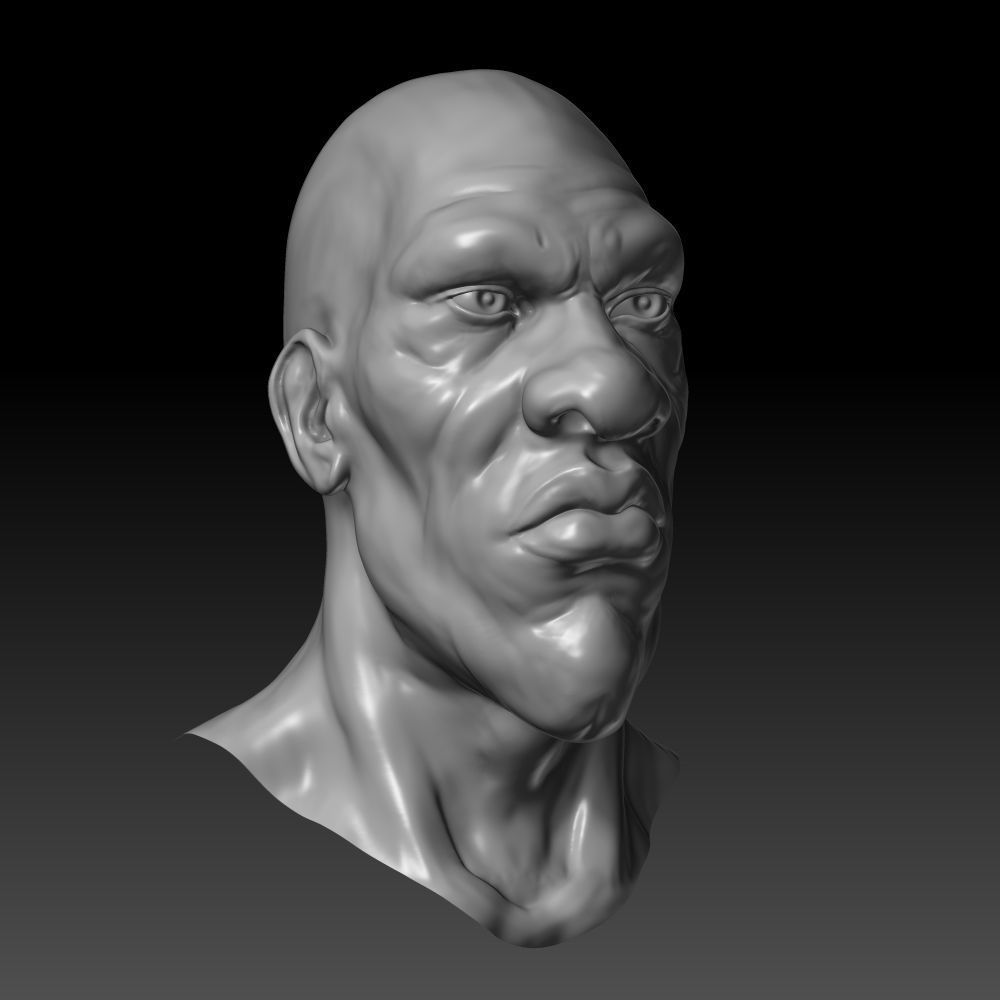 Male Head Character 3D model_7