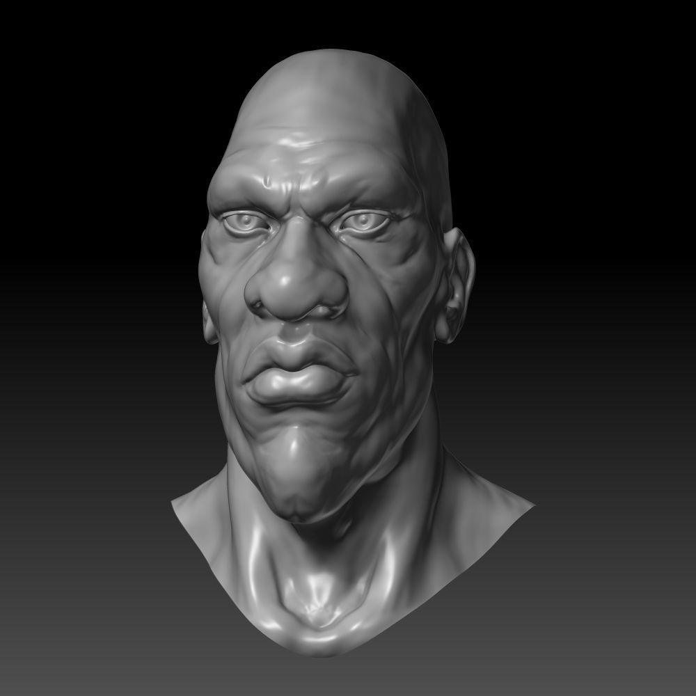Male Head Character 3D model_5