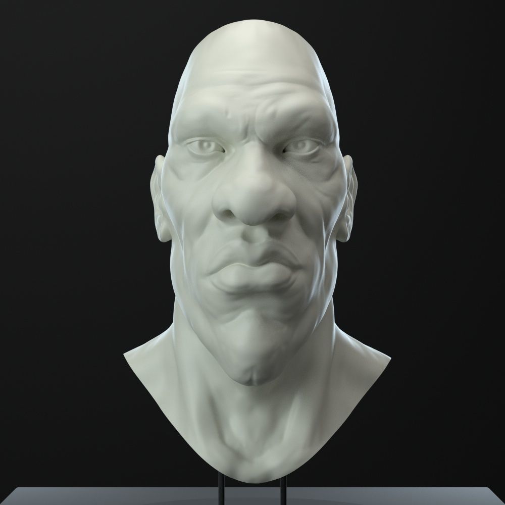 Male Head Character 3D model_2