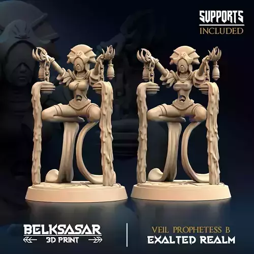 Veil Prophetess B Nude and Normal 3D print model