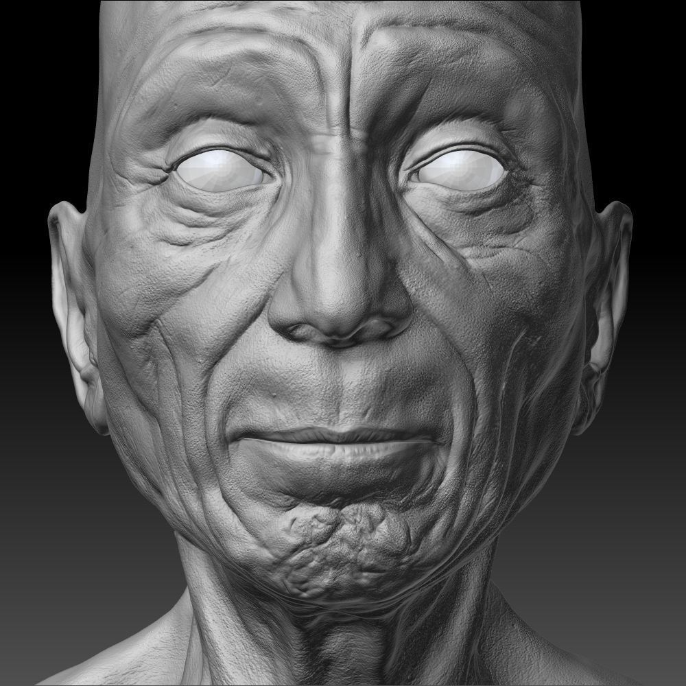 Old Man head 3D model_11