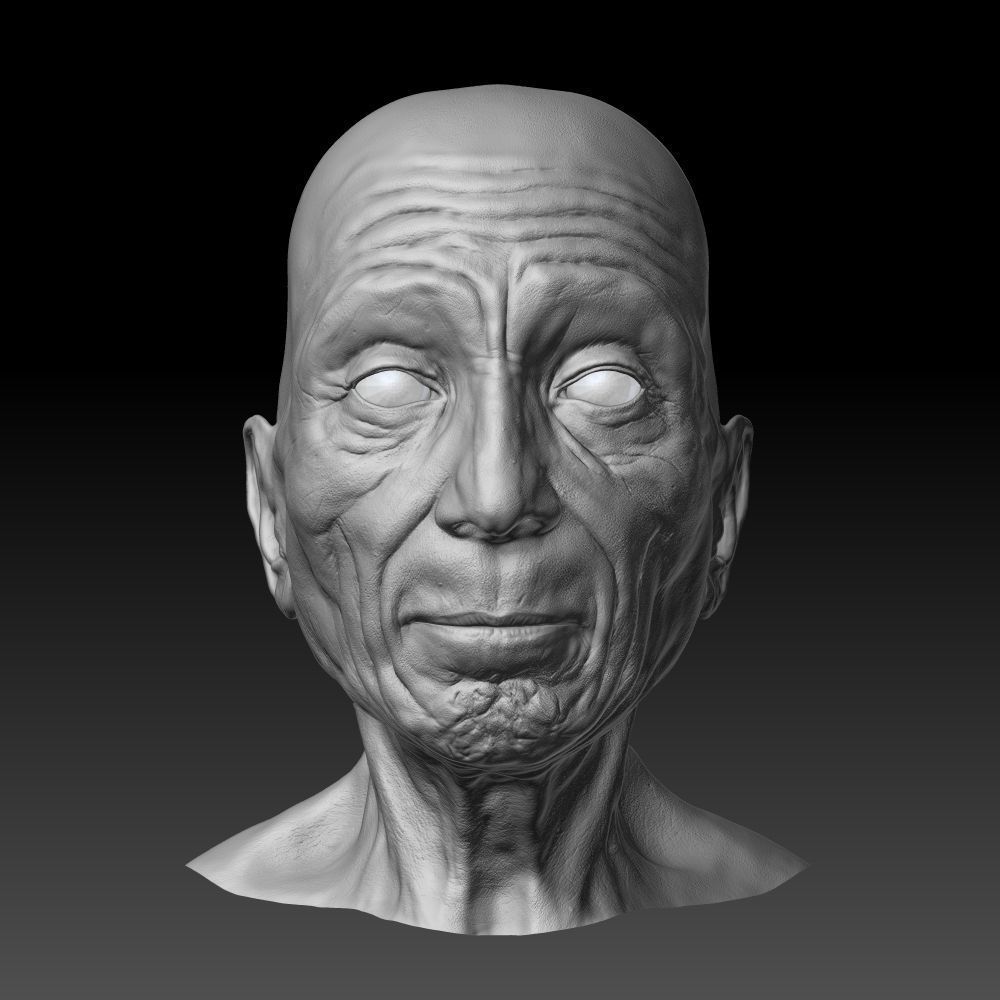 Old Man head 3D model_9