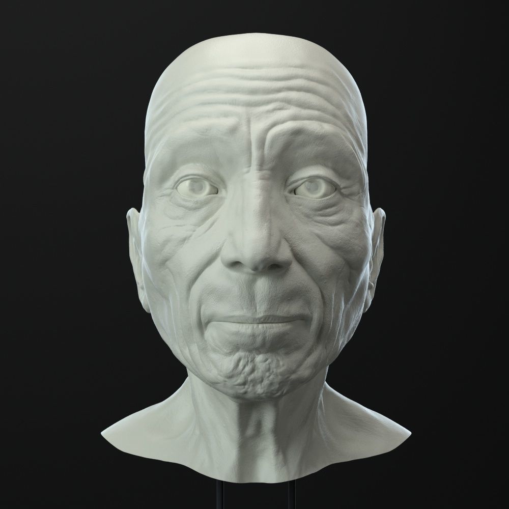 Old Man head 3D model_1