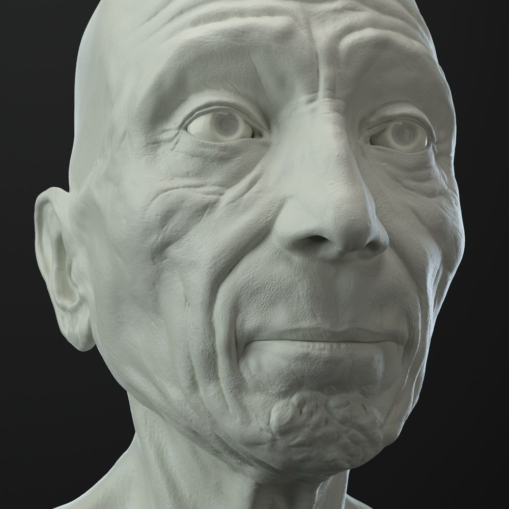 Old Man head 3D model_4