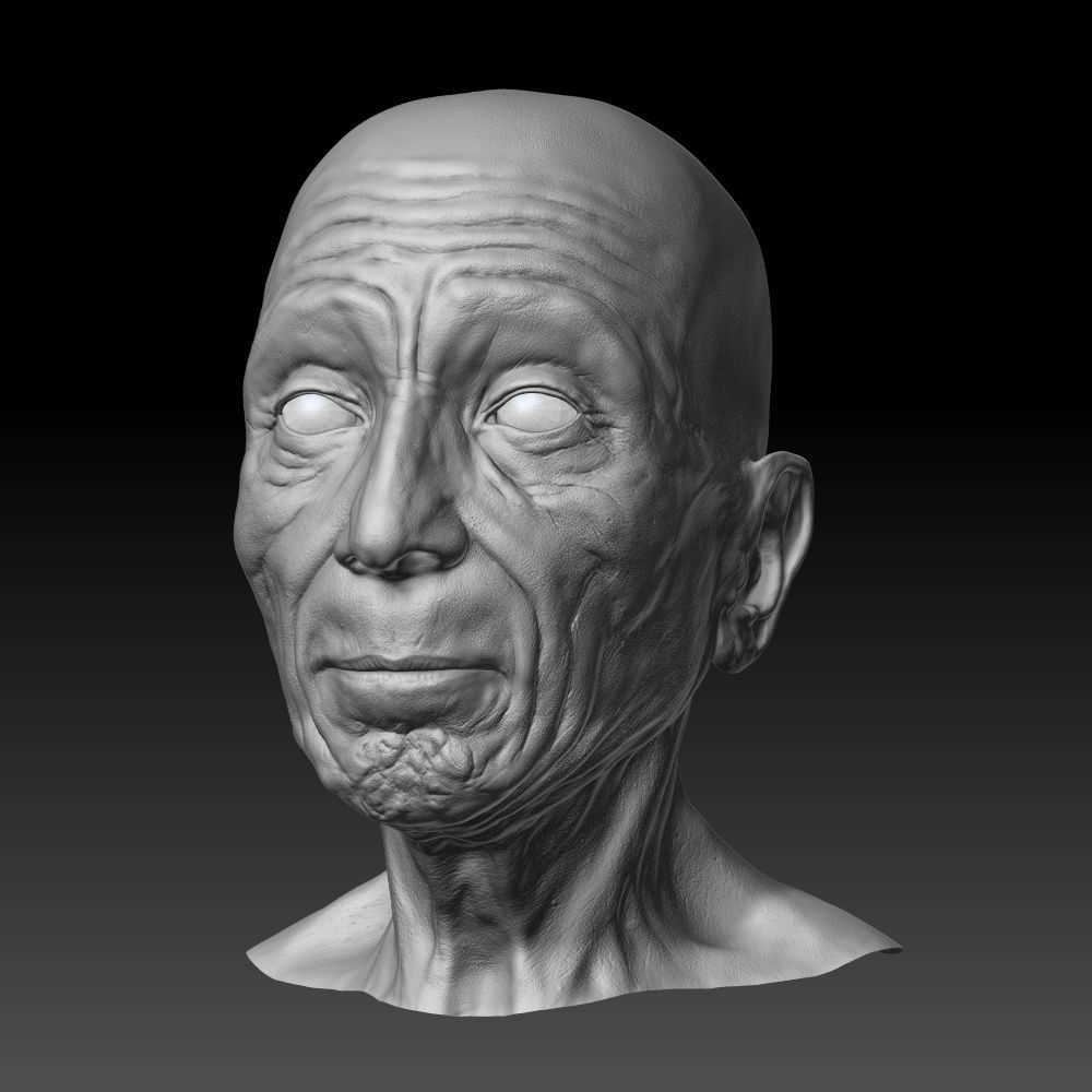 Old Man head 3D model_8
